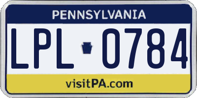 PA license plate LPL0784