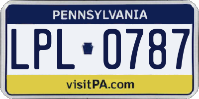 PA license plate LPL0787