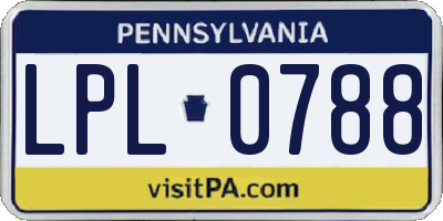 PA license plate LPL0788