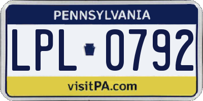 PA license plate LPL0792