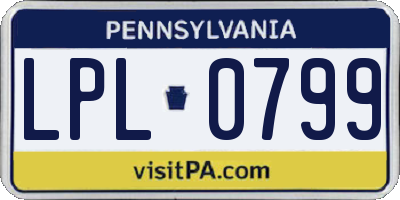 PA license plate LPL0799