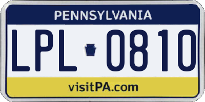 PA license plate LPL0810