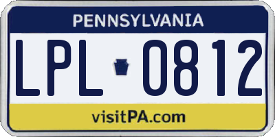 PA license plate LPL0812