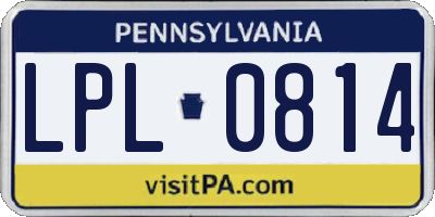 PA license plate LPL0814