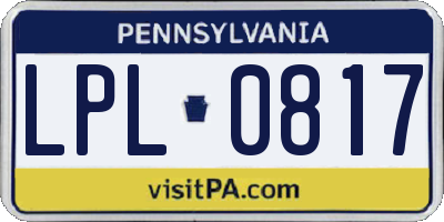 PA license plate LPL0817
