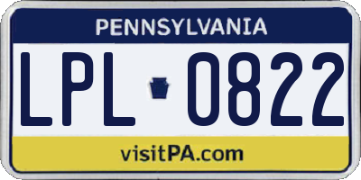 PA license plate LPL0822