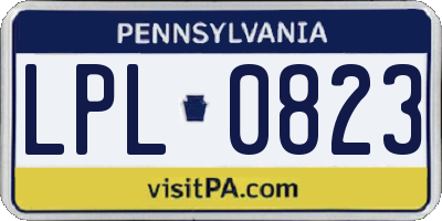PA license plate LPL0823