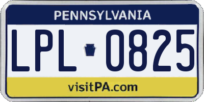 PA license plate LPL0825
