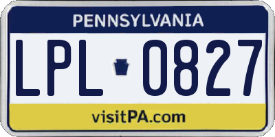 PA license plate LPL0827
