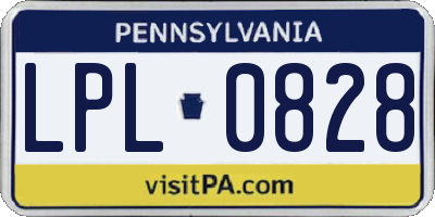 PA license plate LPL0828