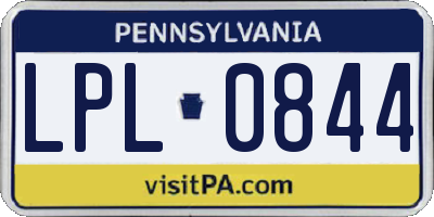 PA license plate LPL0844