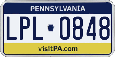 PA license plate LPL0848