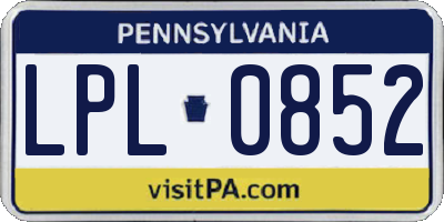 PA license plate LPL0852