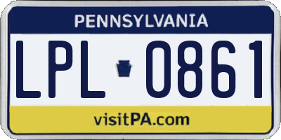 PA license plate LPL0861