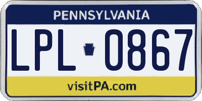 PA license plate LPL0867