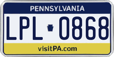 PA license plate LPL0868