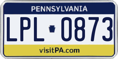 PA license plate LPL0873