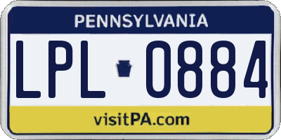 PA license plate LPL0884