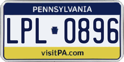 PA license plate LPL0896