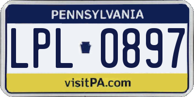 PA license plate LPL0897