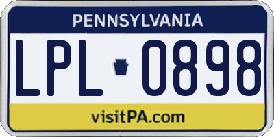 PA license plate LPL0898