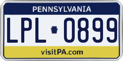 PA license plate LPL0899