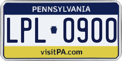 PA license plate LPL0900