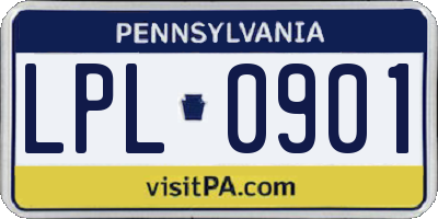 PA license plate LPL0901