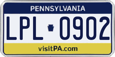 PA license plate LPL0902