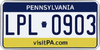 PA license plate LPL0903