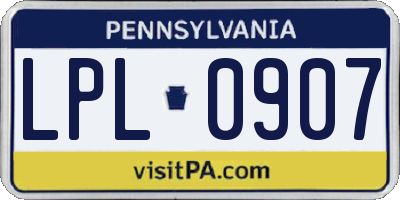 PA license plate LPL0907