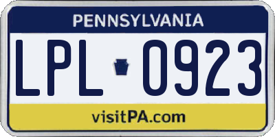 PA license plate LPL0923