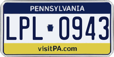PA license plate LPL0943