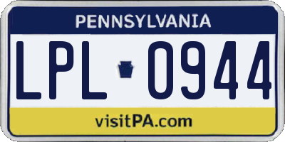 PA license plate LPL0944