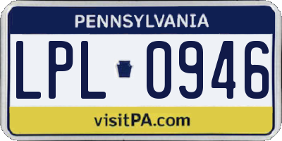 PA license plate LPL0946