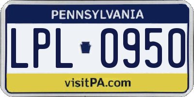 PA license plate LPL0950