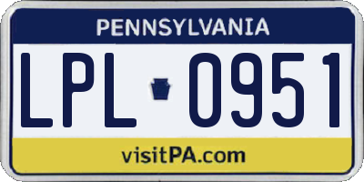 PA license plate LPL0951