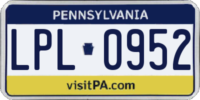 PA license plate LPL0952
