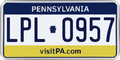 PA license plate LPL0957