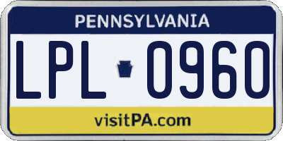 PA license plate LPL0960