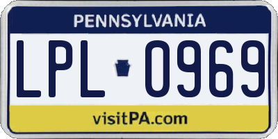 PA license plate LPL0969
