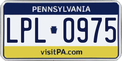 PA license plate LPL0975