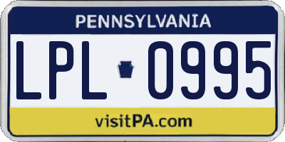 PA license plate LPL0995