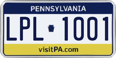 PA license plate LPL1001