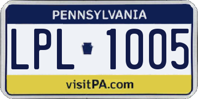 PA license plate LPL1005