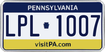 PA license plate LPL1007