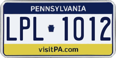 PA license plate LPL1012