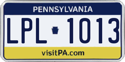 PA license plate LPL1013