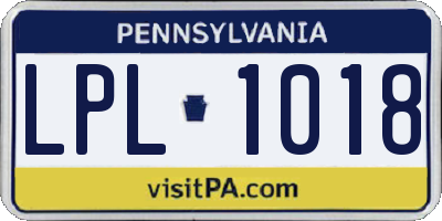 PA license plate LPL1018