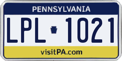PA license plate LPL1021